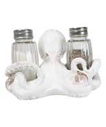 Antique White Nautical Marine Cephalopod Octopus Salt Pepper Shakers Hol... - $41.10 CAD