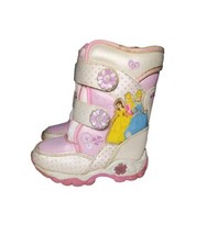 Disney Princess Toddler Girls Sneakers Boots Size 5 Polka Dot Flowers Pink White - £12.03 GBP