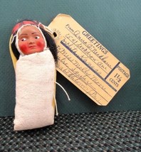 1930s Vintage Skookum Native American Indian Doll W Wichita Ks Mailing Label - £54.56 GBP