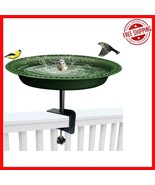 Oblong Bird Bath with Heavy Duty Clamp - Ideal for Outdoor Gardens - $35.63