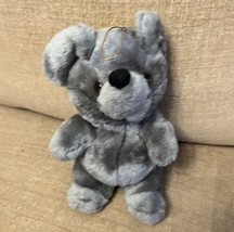 Vintage Nanco Small Gray Plush Mouse Stuffed Animal Whiskers 7&quot; - £11.09 GBP