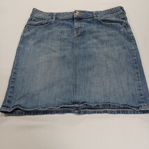 Old Navy RN#54023 Women's Blue Cotton Blend Denim Skirt Pockets Size 16 image 13