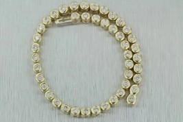 4Ct Round Cut Diamond Lab Created Women&#39;s Tennis Bracelet 14K Yellow Gold Plated - £258.50 GBP