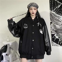 KOSAHIKI Women&#39;s Black Jackets Spring and Autumn Harajuku Loose Students Korean  - £72.09 GBP