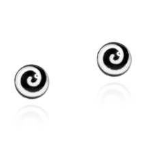Mesmerizing Swirling Spiral on Sterling Silver Stud Earrings - £7.95 GBP