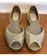 Cole Haan Brown Air &quot;Bria&quot; Huarache Flat Ballet Wedge Sandals 6 B silver... - £27.43 GBP