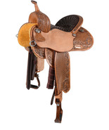 Eco-leather Western barrel Rough Out Horse saddle on buffalo chestnut Size  - $6,789.00 MXN+