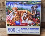 Bits &amp; Pieces Jigsaw Puzzle - “Puppy Picnic” 500 Piece - SHIPS FREE - £15.01 GBP