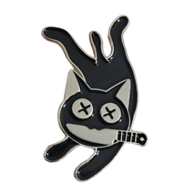 Ninja Knife Cat Pin Badge Brooch Psycho Enamel Lapel Pins Black Cat Cottage Core - £2.98 GBP