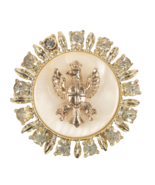 Crowned Polish Eagle Brooch Rhinestones MOP 1.75 Inches Prong Set WOW! - €22,73 EUR