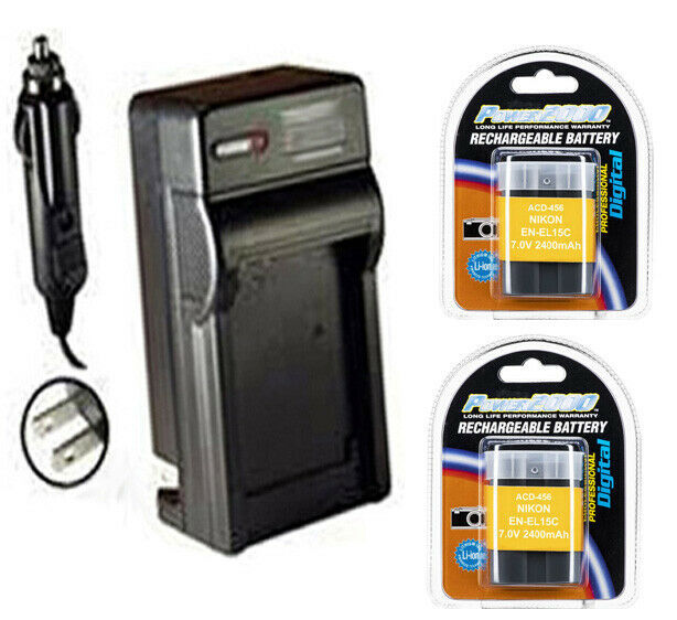 2X EN-EL15c, Batteries + Charger for Nikon Z5, Z6II, Z7II, Z 5, Z 6II, Z 7II, - $48.59