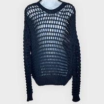 IRO black  crew neck open knit Davey sweater size medium - £57.87 GBP