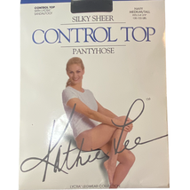 Kathie Lee Silky Sheer Control Top Pantyhose Medium Tall Navy Reinforced Toe - £7.88 GBP