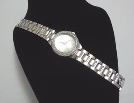 New York &amp; Co. Silver Tone Pave Simulated Diamond Accent Womens Watch W113 - £25.55 GBP