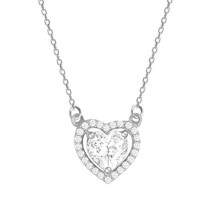 925 Sterling Silver Fall in Love Necklace with Chain and 925 stamped Zir... - $99.00