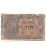 Italy, 10 Lire, 17/2/1888 Issue, P20, Heavily Used As Per Scan, Rare - $41.84