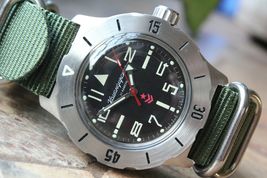 Russian Mechanical Automatic Wrist Watch VOSTOK Komandirsky K-35 350747 - £99.89 GBP