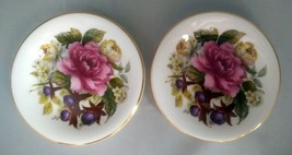 Lot (2) ROYAL VALE Bone China (England) Pink Floral Ring / Trinket Dishe... - $19.50