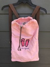 Life Is Good Pink Brown Cinch Sack Backpack 17”x 11”  Flip Flop Beach Hi... - £14.53 GBP