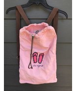 Life Is Good Pink Brown Cinch Sack Backpack 17”x 11”  Flip Flop Beach Hi... - £14.54 GBP