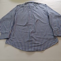 Van Heusen Fitted Men's White & Blue Stripes Cotton Blend Button Up Shirt Size M image 2