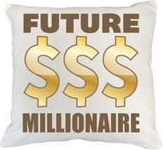 Future Millionaire. Million Dollar Print Pillow Cover For Investors, Bus... - $24.74+
