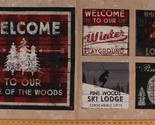 23.5&quot; X 44&quot; Panel Winter Playground Ski Lodge Skiing Cotton Fabric D756.08 - $7.80