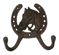 Cast Iron Horse Horseshoe 2-Hook - £33.06 GBP