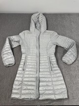 Patagonia Down Jacket Womens Medium Silver Lightweight Fiona Parka Coat Zip - $49.45