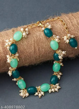 Kunder Beaded ganthan set Jewelry Set Gold Plated Beautiful Bracelet Party Wear - £1.08 GBP