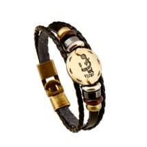 Unisex Leather Wristband Bracelet - Zodiac Horoscope Birth Sign VIRGO - £4.98 GBP