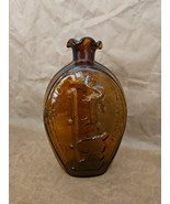 Success To The Railroad 7&quot; Commemorative Glass Bottle Flask Amber Decora... - $27.12