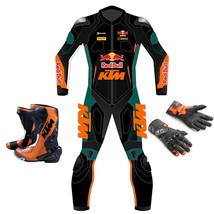 Ktm Leather Racing Suit Ktm Gloves Ktm Boots Full Set With Ce Approved Armors - £319.93 GBP+