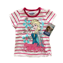 DISNEY PRINCESS T-SHIRTS (2T, PINK STRIPES FROZEN) - $5.87