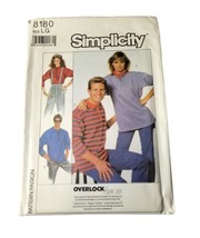 Vtg Simplicity Sewing Pattern 8180 Men&#39;s Women&#39;s LG Pull-Over Top 80s/90... - £5.50 GBP