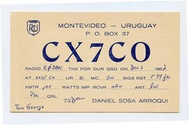CX7CO QSL Card Montevideo Uruguay 1957 - £11.07 GBP