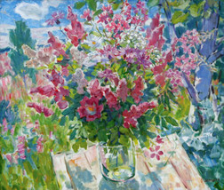 Decor Flowers in the Sun Still Life Oil painting Art Giclee Printed on Canvas - £6.84 GBP+