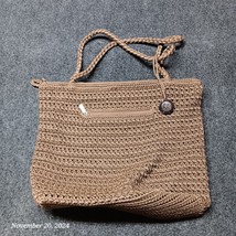 The Sak Handbag Crochet Knit Brown Full Zip With Pockets Lined - $31.59