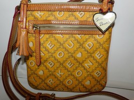 Dooney &amp; Bourke Yellow Crossword Letter Carrier Cross Body Bag  - $80.00