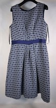 Tahari Womens Dress Blue Geometric Blue White Sleeveless 6  - £30.38 GBP