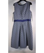Tahari Womens Dress Blue Geometric Blue White Sleeveless 6  - $52.97 CAD