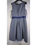 Tahari Womens Dress Blue Geometric Blue White Sleeveless 6  - £30.36 GBP