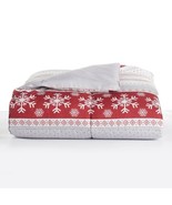 KING Down Alternative Reversible Comforter - Red Fair isle Snowflake - £99.91 GBP