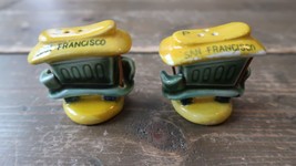 Vintage SALT &amp; PEPPER Shaker Set SAN FRANCISCO CA CABLE CAR Souvenir - $24.74