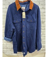 LANDS&#39; END Blake Shelton Flannel Shacket Jacket Shirt Deep Sea Navy New ... - $82.30 CAD