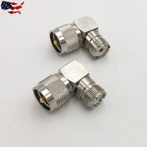 2 Pack Uhf Male To Female Right Angle Elbow Rf Adapter Connector Pl-259 ... - £17.57 GBP