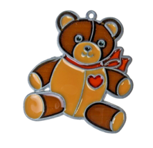 Sun Catcher teddy bear with heart and bow - £3.86 GBP