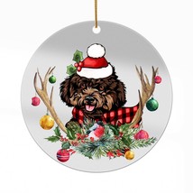 Cute Cane Corso Dog Antlers Reindeer Christmas Ornament Acrylic Gift Tree Decor - £13.14 GBP