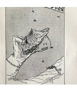 1932 Gibraltar Interpretive Map Print Van Loon Geography Pen and Ink Art - $38.62 CAD