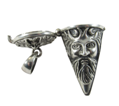 Solid 925 Sterling Silver Hinged Green Man Pendulum Pendant for Spells Potions - £40.96 GBP